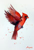 red cardinal watercolor painting by Anne Gorywine