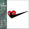 nike swoosh comme des garcons machine embroidery design