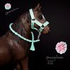 custom handmade schleich horse mint halter and lead rope set by mariephorses toy accessories miniature tiny tack for plastic figurines