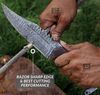 Handmade Damascus bowie knife with sheath Fixed blade hunting knife for Survival Ergonomic Walnut wood handle (5).jpg