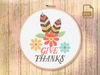 Give Thanks Cross Stitch Pattern, Thanksgiving Cross Stitch Pattern, Thanksgiving Patterns, Thanksgiving Gift, Thanksgiving Home Decor #thg_006