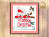 Santa Claus and Christmas Moose Cross Stitch Pattern, Merry Christmas Cross Stitch Pattern, Christmas Decor #mch_002