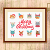 Meow Merry Christmas Cross Stitch Pattern, Meow Christmas Cross Stitch, Merry Christmas Pattern, Christmas Cats Cross Stitch Pattern #mch_020