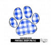 Royal Blue Plaid Dog Paw Print Sublimation PNG.png