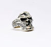 silver big ring bikers ring skull ring oxidized silver