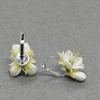 mini white floral earrings