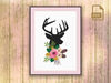Deer Head Cross Stitch Pattern, Deer Cross Stitch Pattern, Wild Deer Antlers Cross Stitch Pattern, Modern Cross Stitch Pattern #oth_058