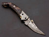 Custom Handmade Damascus Folding Knife Pocket knife Leather EDC Gift for him 2.jpg