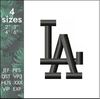 LA los angeles california city logo machine embroidery design