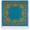 blue pavlovo posad merino wool shawl 928-013
