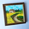 Painting-landscape-yellow-wildflowers-sky-with-clouds-wall-decor
