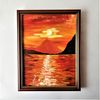Mountain-lake-sunset-landscape-painting-art-impasto
