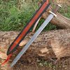 Damascus Steel Viking Warrior Sword - Hand Forged Collectible Replica Sharpened Steel Sword Wit.jpg