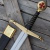 Prestigious Templar Knights Battle Ready Long Sword - Hand Forged High 1095 Steel Historical Replica Functional Collectible Knight Sword.jpg
