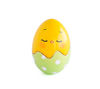wooden egg hatched chick in a light green shell
