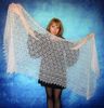 White woolen scarf, Hand knit wrap, Lace wedding shawl, Warm bridal cape, Goat down cover up, Russian Orenburg shawl, Stole, Kerchief, Gift for a woman.JPG