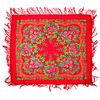 red flowers pavlovo posad merino wool shawl wrap size 89x89 cm 190-5
