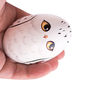 wooden painted egg polar white owl