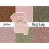 Boss babe sparkle digital glitter in natural colors for crafting, stickers and planner. Pastel glitters in pink and green. Contrasting brown and dark green glit