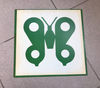 batterfly sign door nameplate green white