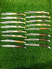 Lot of 16 Handmade Damascus Steel Toothpick Antler Handle Folding Pocket Knife 2.jpg