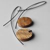 two earrings, wooden circle 1