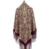rare russian brown pavlovo posad shawl 1857-15