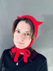 knitted wool kitty bonnet hat with ears devil hat red.jpg