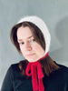 mink angora wool knitted bonnet hat with long stripes666.jpg