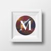 1 Letter M Space galaxy Monogram bright color modern style cross stitch digital pattern for home decor and gift.jpg