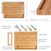 Bamboo Cheese Board And Knife Set – Wood Charcuterie Platter Serving Tray – Round Bamboo Cheese Board With Cutlery Set (Cheese Knives Included) - 11.jpg