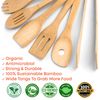 Bamboo Kitchen Utensils Set 8-Pack - Wooden Spatula Cooking Spoon Fork Turner Kitchen Tongs Utensil Holder – Wooden Cooking Utensils Set For Nonstick Cookware K