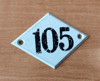 105 rhomb address number plate vintage