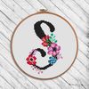 Cross stitch pattern the letter S black floral monogram.jpg