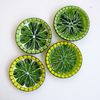 Fused glass small plate - Green glass plate - Fused glass plate for sweets cake