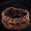 pure copper wire wrapped bracelet bangle handmade jewelry weavig gewellery antique style art 7th 22nd anniversary gift her woman man (4).jpeg