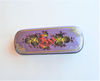 violet floral russian eyeglass case hand painted