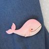 Pink whale pin - handmade clay brooch.JPG
