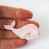 Pink whale pin - handmade clay brooch 1.JPG