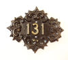 131 address cast iron door number plaque vintage