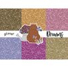 Contrasting spring sparkle digital glitters for crafting, planner stickers and Easter invitations. Bright textures of brown, gold, purple, blue and green for cr