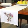 9 Funny Bunny with spring flowers cross stitch pattern, cross stitch chart for home decor and gift.jpg