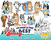 200 Bluey SVG Bluey PNG Clipart Cartoon Birthday Dad Mom Tshirt Cricut Sticker SVG File.jpg