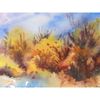 Golden bushes in clear autumn day. Fragment of a close-up Original art.