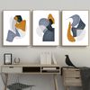 Three bright abstract geometric prints in yellow blue tones can be downloaded bright 3