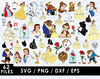 Belle SVG, Beast SVG, Lumière SVG, Cogsworth SVG, Mrs. Potts SVG, Chip SVG, Gaston SVG, Beauty and the Beast characters SVG, Disney movie SVG, Kids' room decor