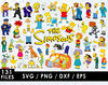 The Simpsons SVG, Homer Simpson SVG, Marge Simpson SVG, Bart Simpson SVG, Lisa Simpson SVG, Maggie Simpson SVG, Grampa Simpson SVG, Krusty the Clown SVG, Chief