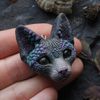 Psychedelic-cat-fractal-jewelry-trippy-cat-rainbow-cat-magic mushrooms-sacred-geometry-cat-amulet-trippy-jewelry-shaman-cat