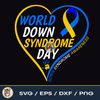 World Down Syndrome Day Png, Down Syndrome Sublimation Design, Heart Blue & Yellow Awareness Ribbon.jpg