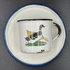 1 Enamel children's cup and saucer Geese USSR 1960s.jpg